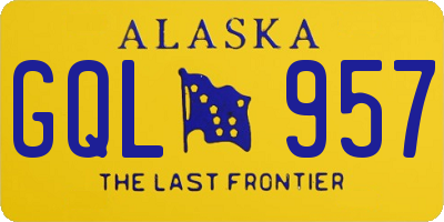 AK license plate GQL957