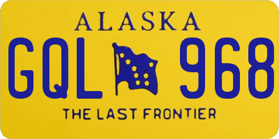 AK license plate GQL968