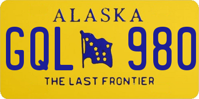 AK license plate GQL980