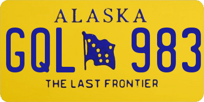 AK license plate GQL983