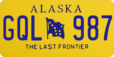 AK license plate GQL987