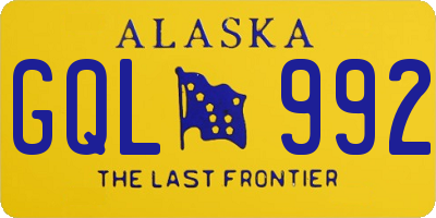 AK license plate GQL992