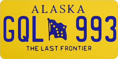 AK license plate GQL993