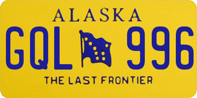 AK license plate GQL996