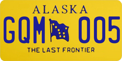 AK license plate GQM005