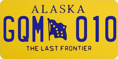 AK license plate GQM010