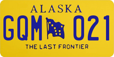 AK license plate GQM021