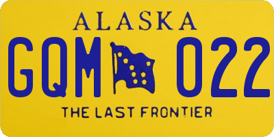AK license plate GQM022