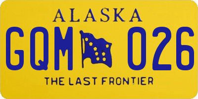 AK license plate GQM026