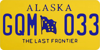 AK license plate GQM033