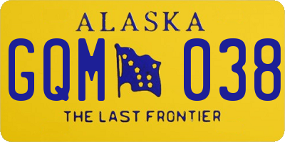 AK license plate GQM038