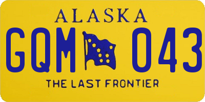 AK license plate GQM043