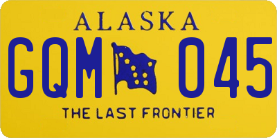 AK license plate GQM045