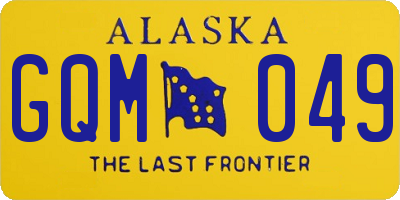 AK license plate GQM049