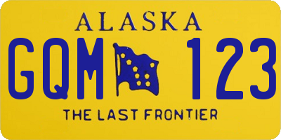 AK license plate GQM123