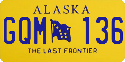 AK license plate GQM136