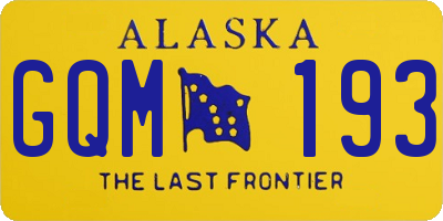 AK license plate GQM193
