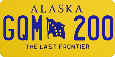 AK license plate GQM200