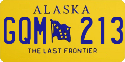 AK license plate GQM213