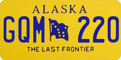 AK license plate GQM220