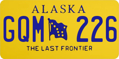 AK license plate GQM226