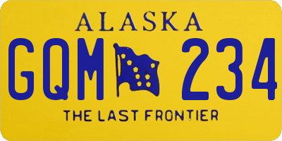AK license plate GQM234