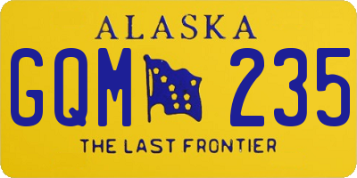 AK license plate GQM235