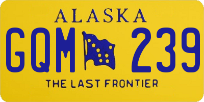 AK license plate GQM239