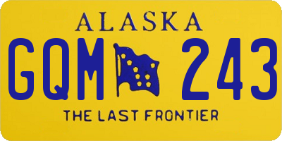 AK license plate GQM243