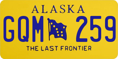 AK license plate GQM259