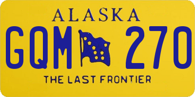 AK license plate GQM270