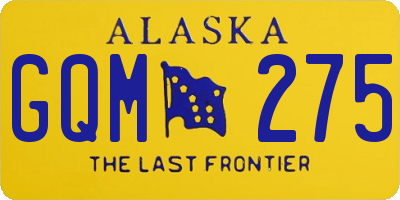 AK license plate GQM275