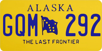 AK license plate GQM292