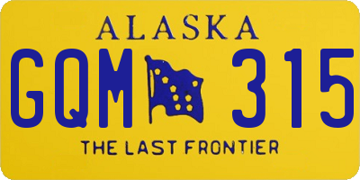 AK license plate GQM315