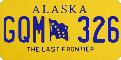AK license plate GQM326