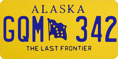 AK license plate GQM342