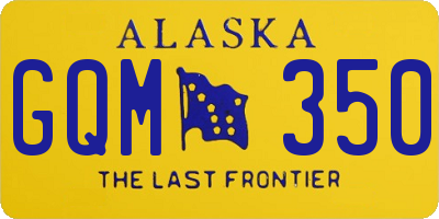 AK license plate GQM350