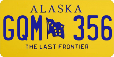 AK license plate GQM356
