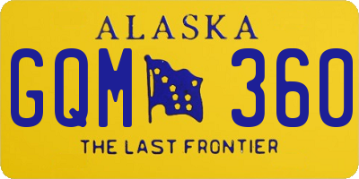 AK license plate GQM360