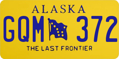AK license plate GQM372