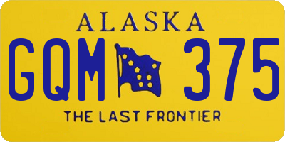 AK license plate GQM375