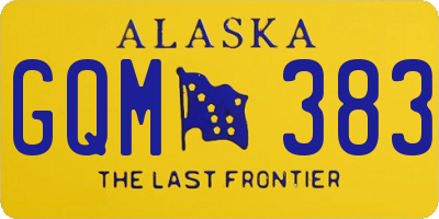 AK license plate GQM383