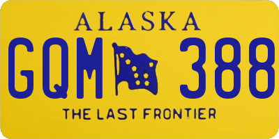 AK license plate GQM388