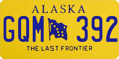 AK license plate GQM392