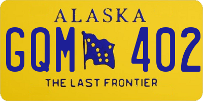 AK license plate GQM402