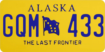 AK license plate GQM433