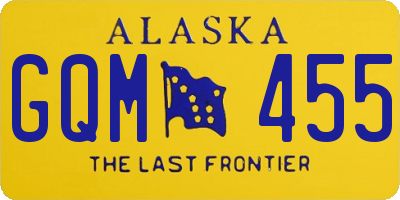 AK license plate GQM455