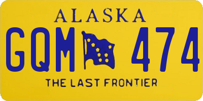 AK license plate GQM474