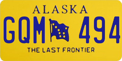 AK license plate GQM494