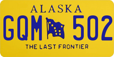AK license plate GQM502